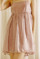 Storia Pearl Detailed Mauve Mini Dress