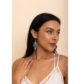Leto Accessories Vintage Turquoise  Earrings