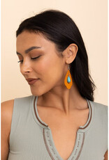 Leto Accessories Western Leather Cutout Earrings w/ Turquoise