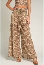 En Creme Wide Leg Pants w/Belt