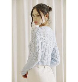 Storia Baby Blue Light Cable Knit Cardi