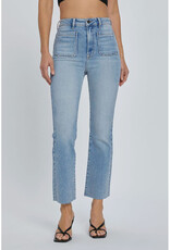 Hidden Jeans Light Wash Front Pocket Flare