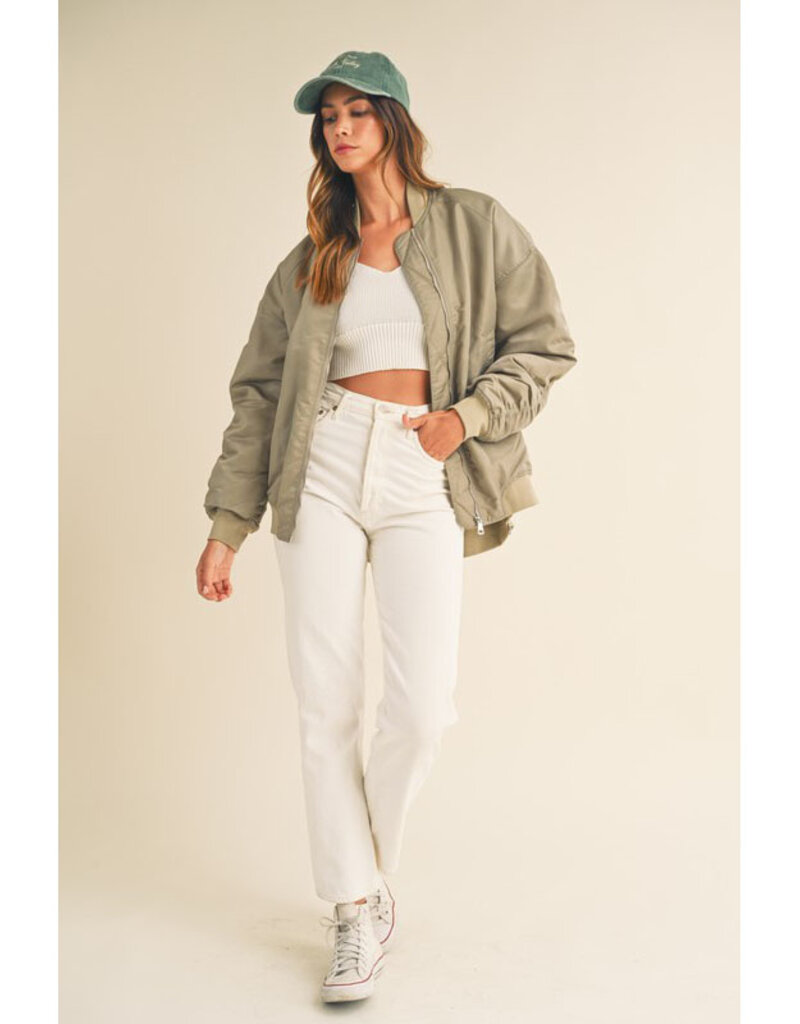 Mable Ruched  Bomber Jacket