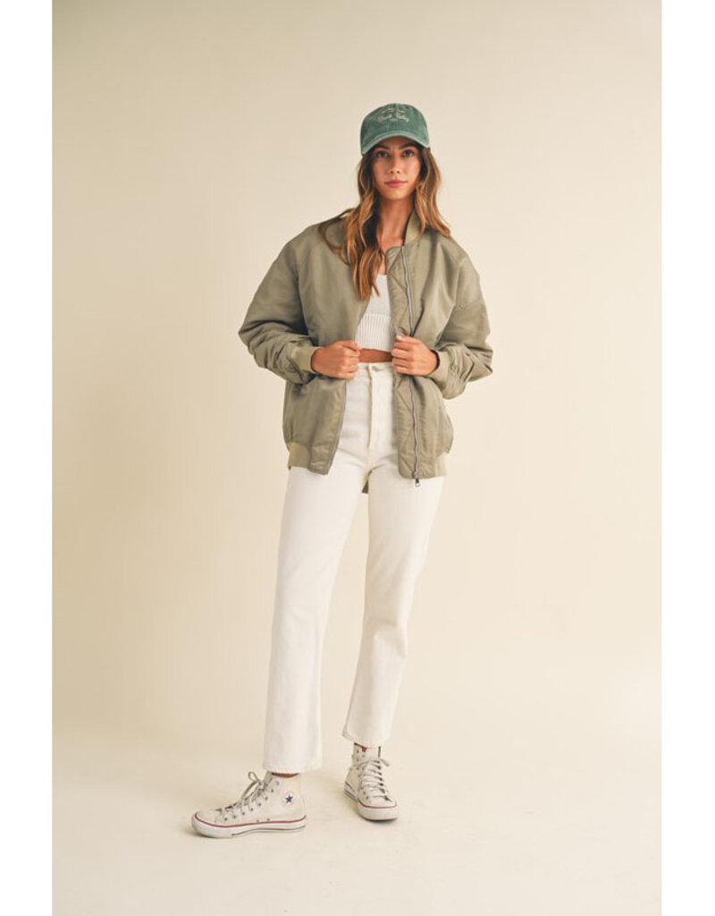 Mable Ruched  Bomber Jacket