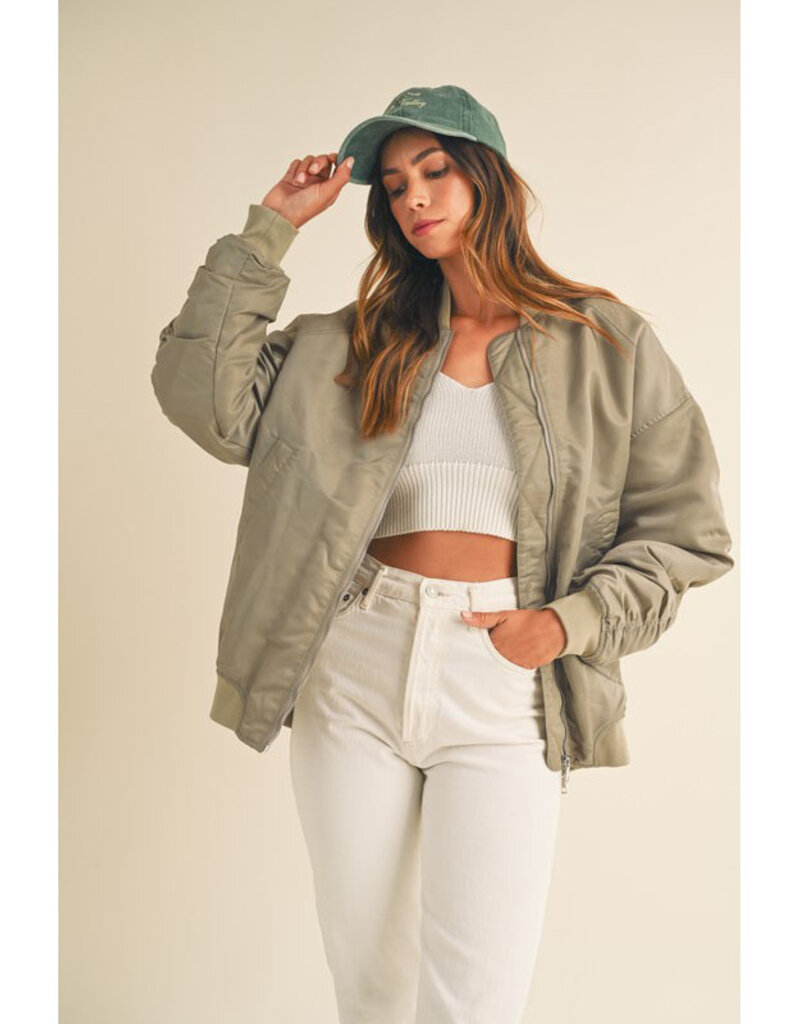 Mable Ruched  Bomber Jacket