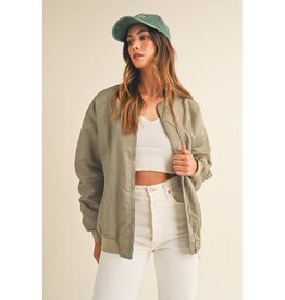 Mable Ruched  Bomber Jacket