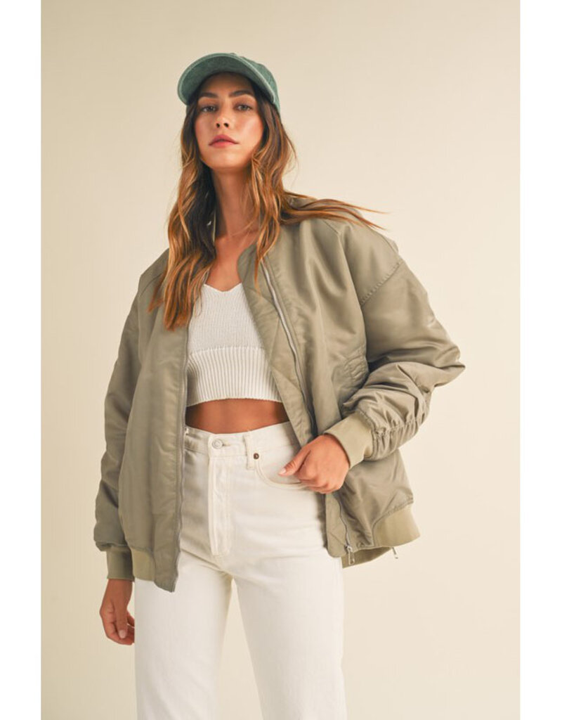 Mable Ruched  Bomber Jacket