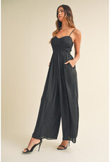 Mable Smocked Satin Jumpsuit