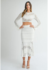 Mable Lace Crop Top and Midi Skirt Set