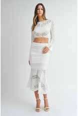 Mable Lace Crop Top and Midi Skirt Set