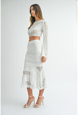 Mable Lace Crop Top and Midi Skirt Set