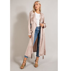 edit by nine Champagne Satin Trench Coat