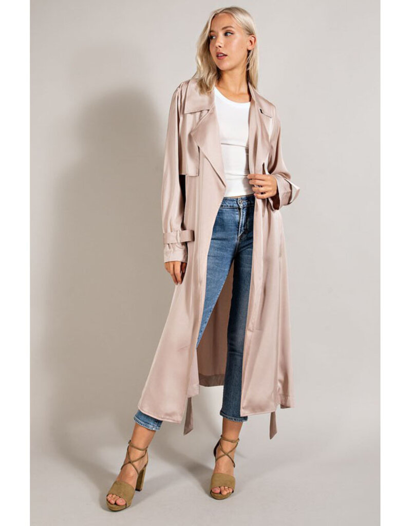 edit by nine Champagne Satin Trench Coat