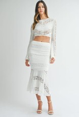 Mable Lace Crop Top and Midi Skirt Set