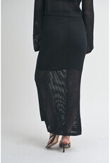 Miou Muse Black Knit Long Skirt