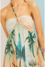 Main Strip Palm Tree Maxi Dress