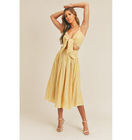 Mable Yellow Gingham Top & Skirt Set