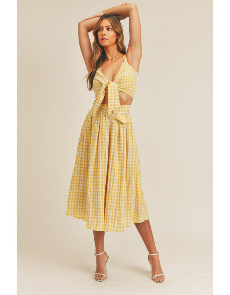 Mable Yellow Gingham Top & Skirt Set