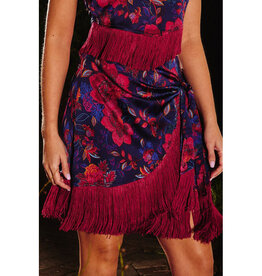 Dress Forum Midnight Pomegranate Fringe Mini Skirt