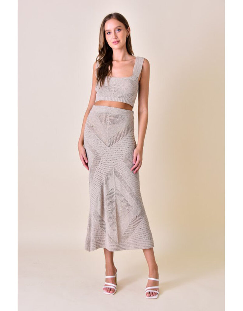 Fore Resort Knit Midi Skirt