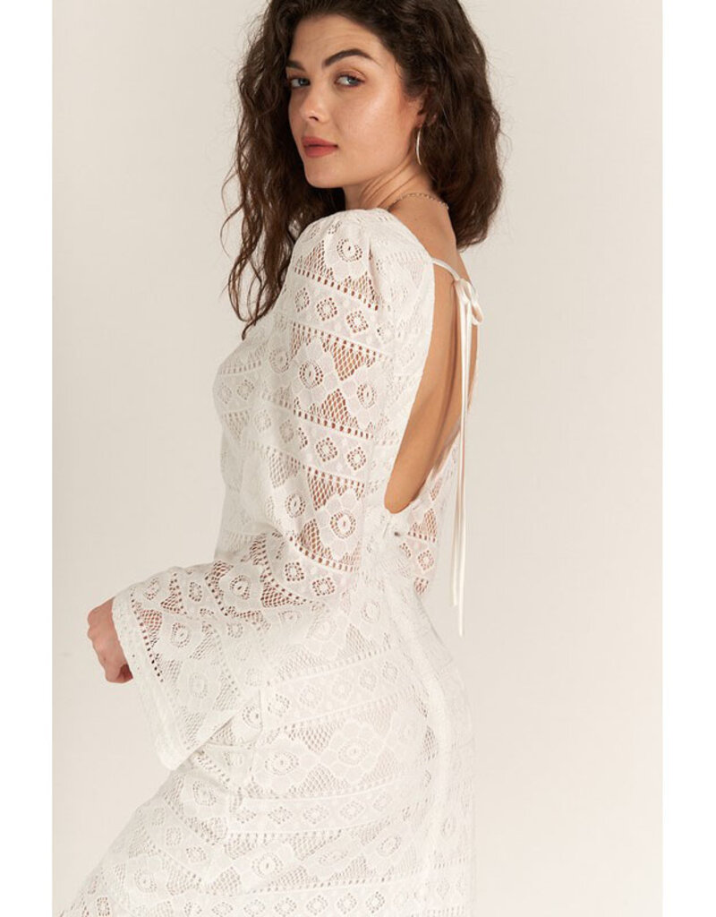 En Creme White Lace Maxi Dress
