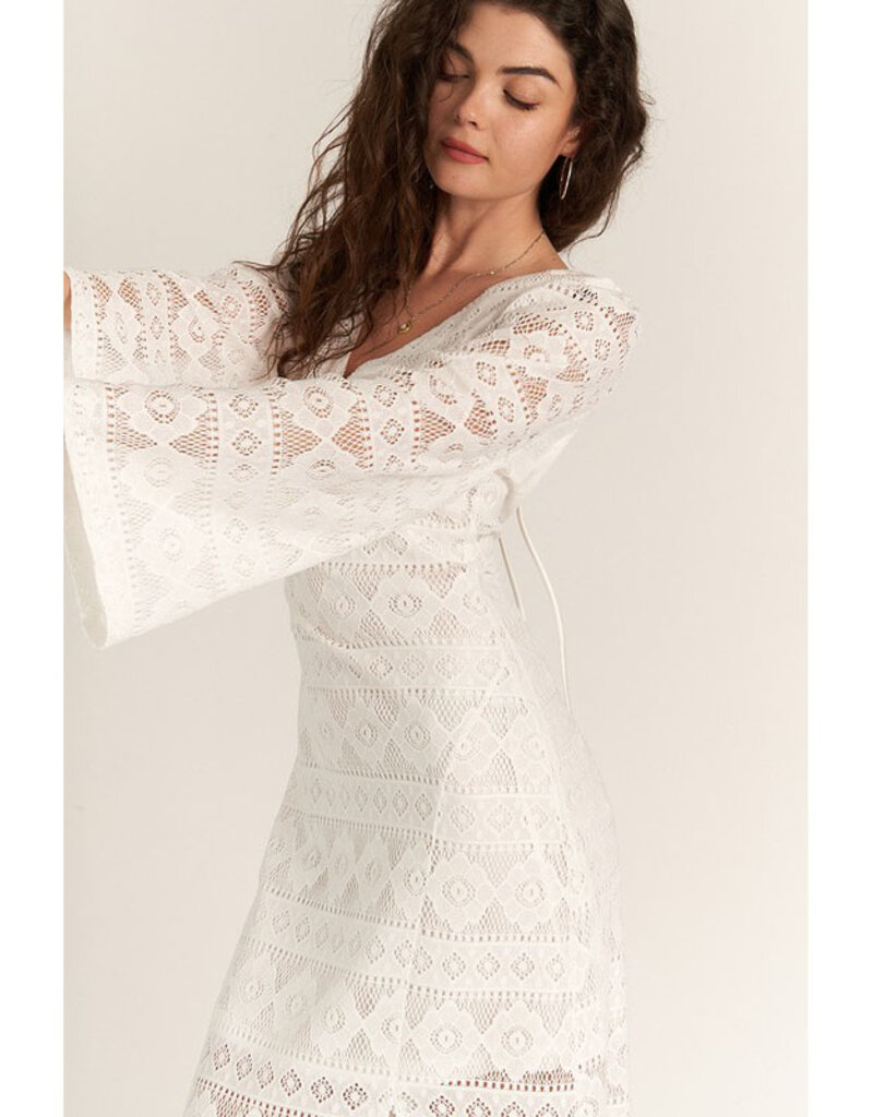 En Creme White Lace Maxi Dress