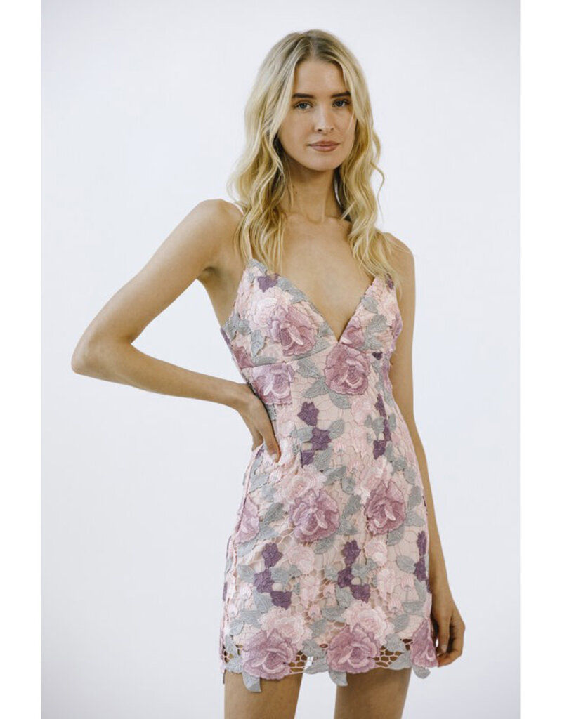 Storia Watercolor Floral Mini Dress