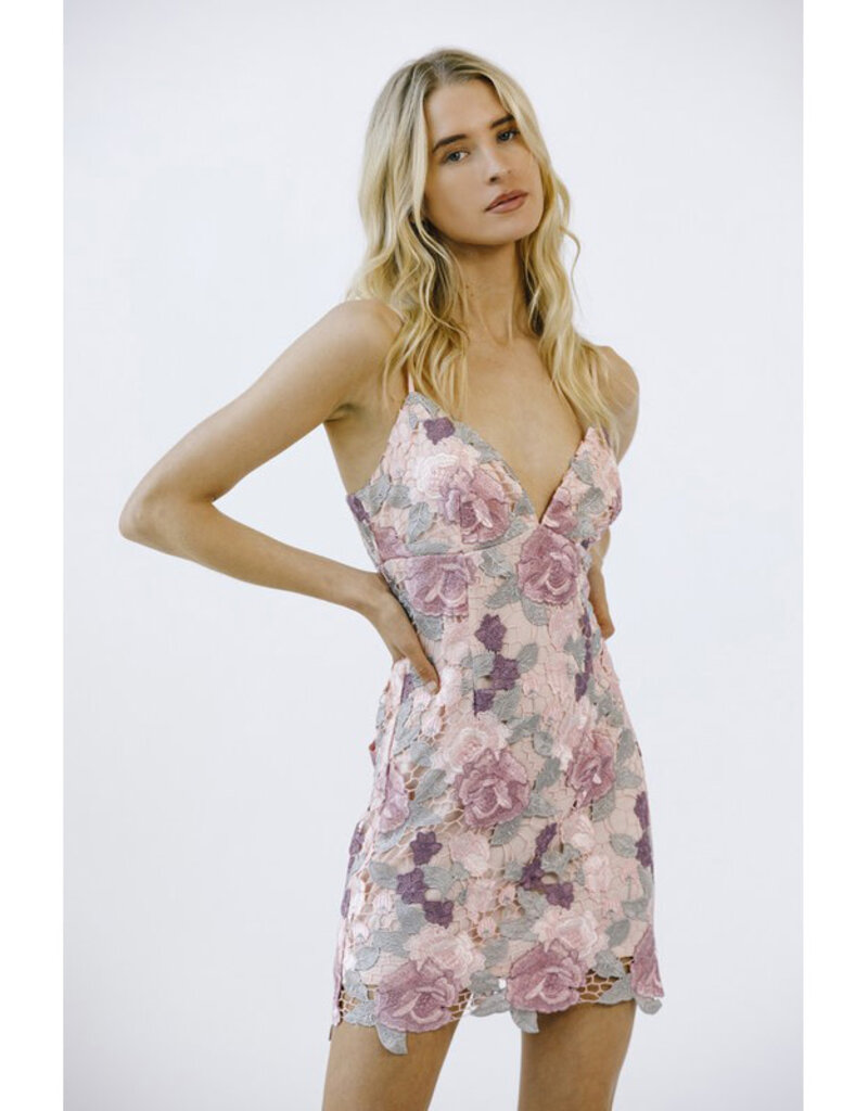 Storia Watercolor Floral Mini Dress