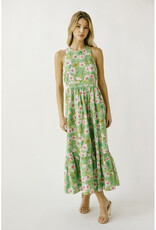 Storia Green Daisy Midi Dress