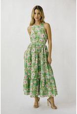 Storia Green Daisy Midi Dress
