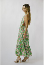 Storia Green Daisy Midi Dress