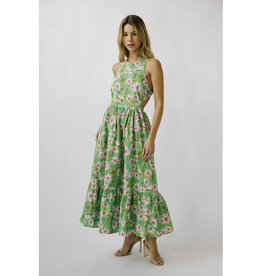 Storia Green Daisy Midi Dress