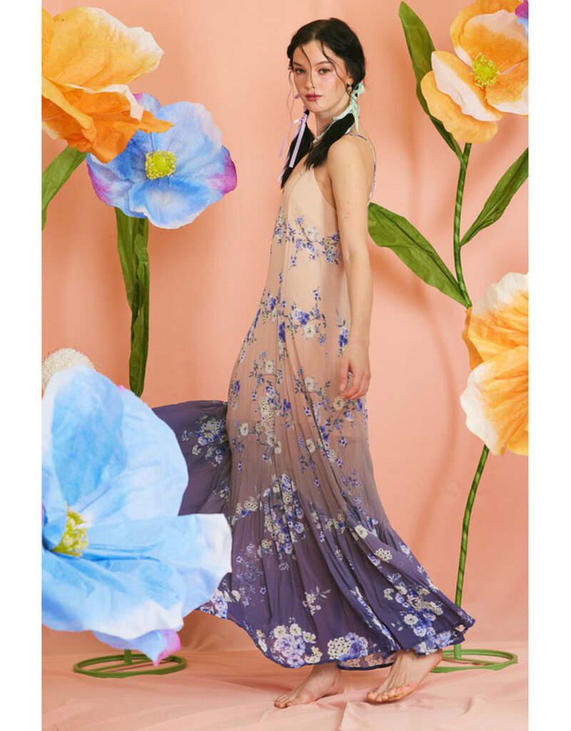 Floral Ombre Maxi Dress - Firefly