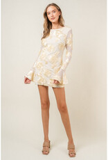 Fore Bell Sleeve Rosette Mini Dress