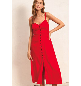 Dress Forum Red Midi Dress w/Buttons