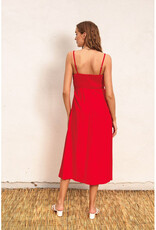 Dress Forum Red Midi Dress w/Buttons