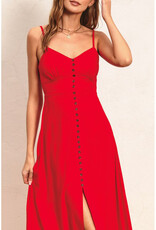 Dress Forum Red Midi Dress w/Buttons