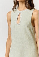 lalavon Pearl Trim Tweed Mini Dress