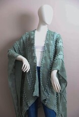 Leto Accessories Embroidered Zig Zag Kimono