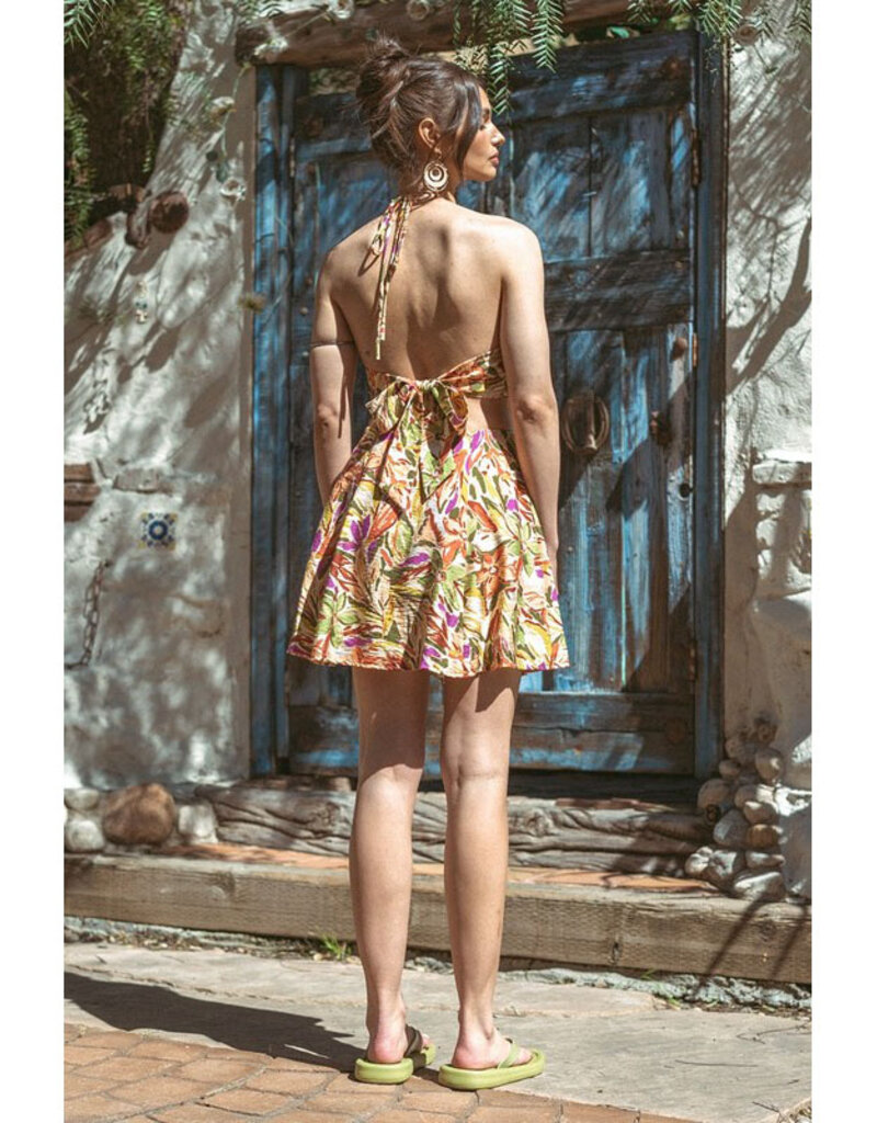 ILLA ILLA Print Cut Out Minidress