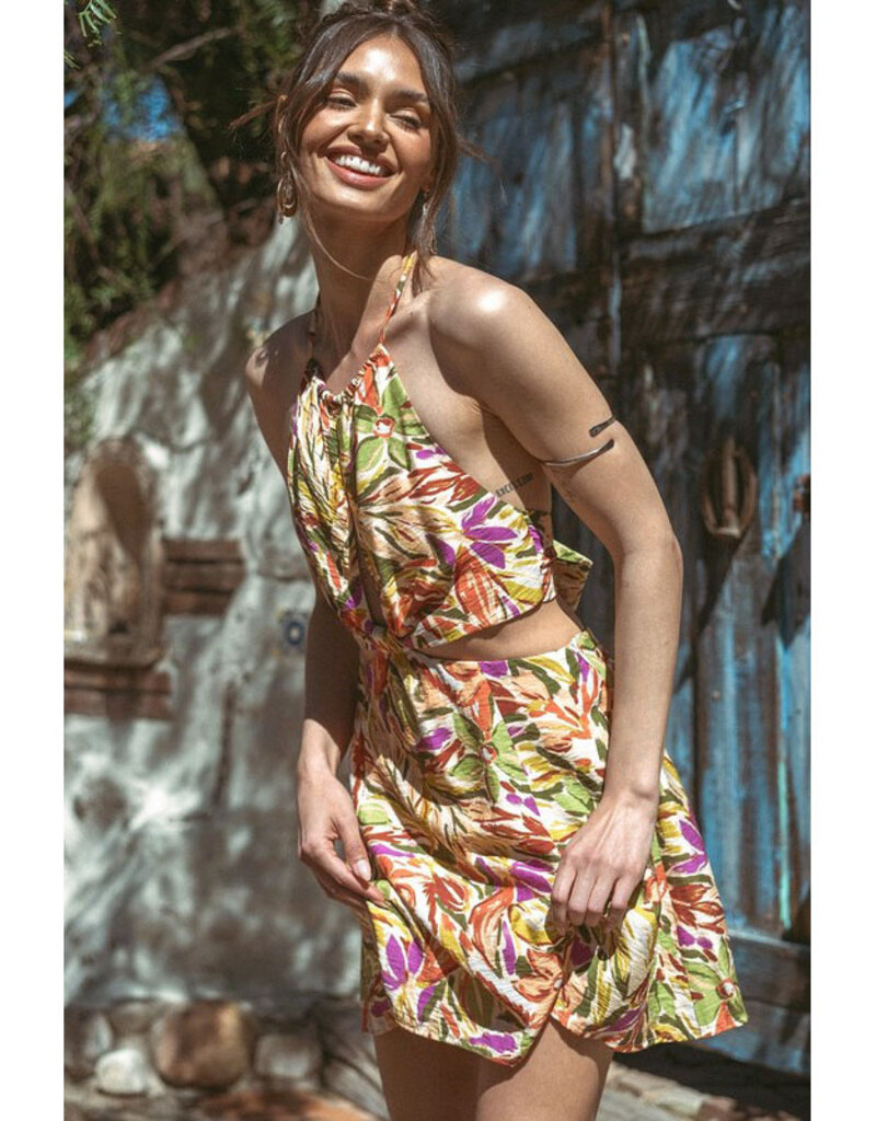 ILLA ILLA Print Cut Out Minidress