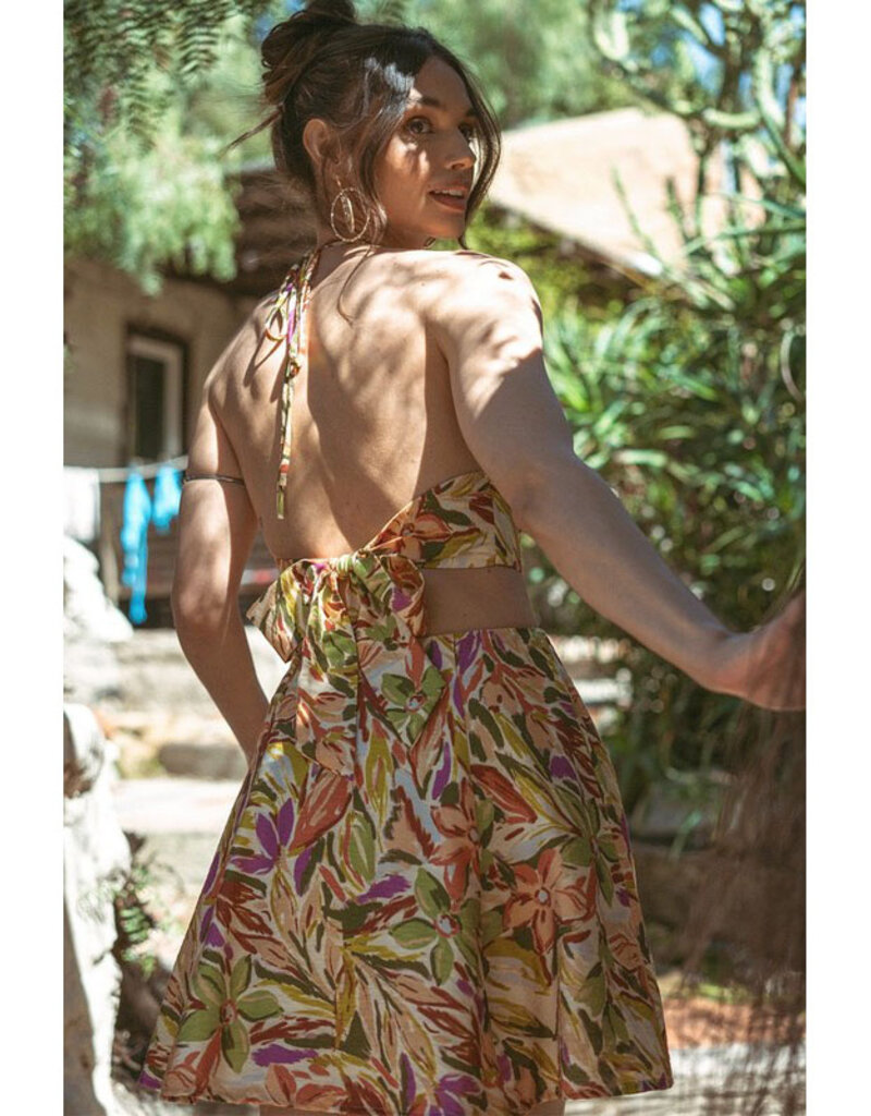 ILLA ILLA Print Cut Out Minidress