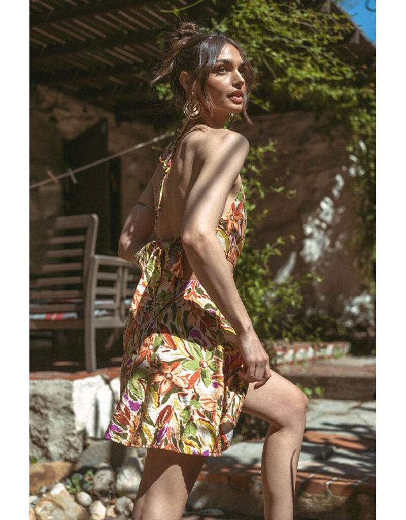 ILLA ILLA Print Cut Out Minidress
