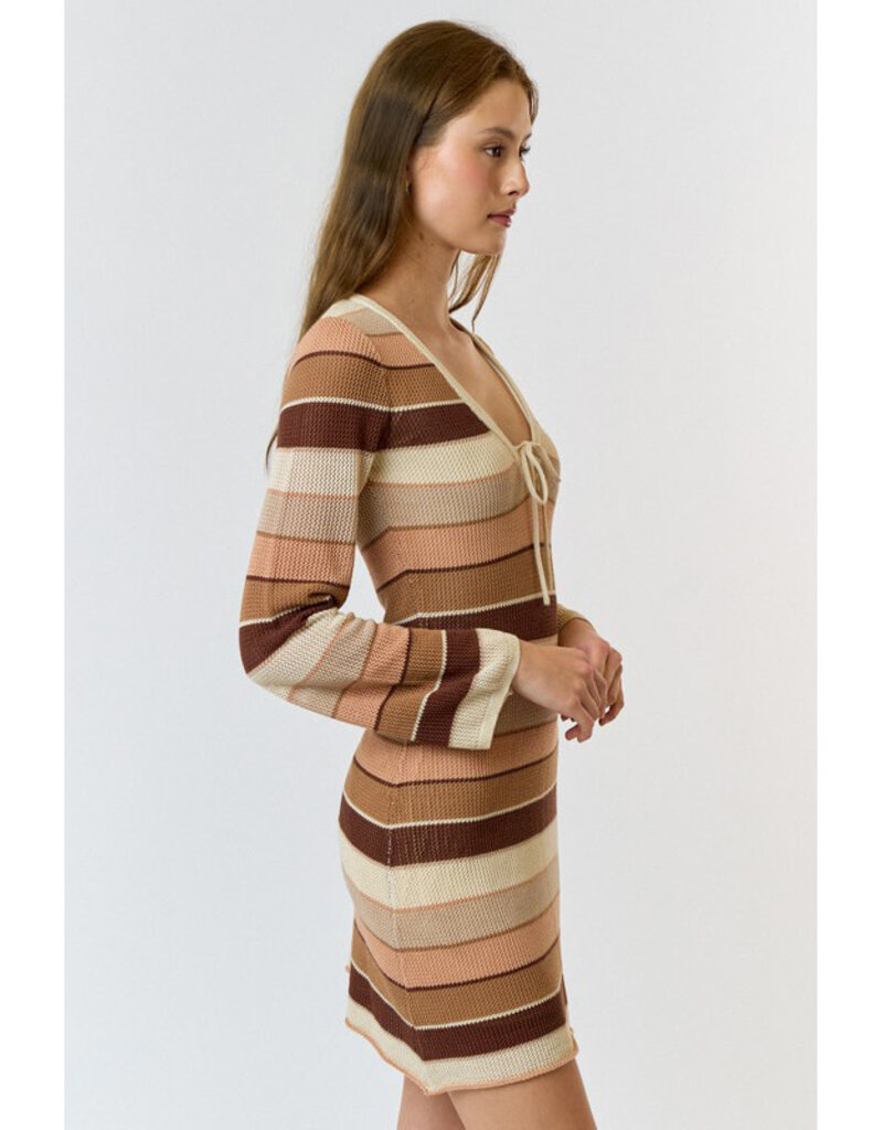 lalavon Stripe Sweater Mini Dress