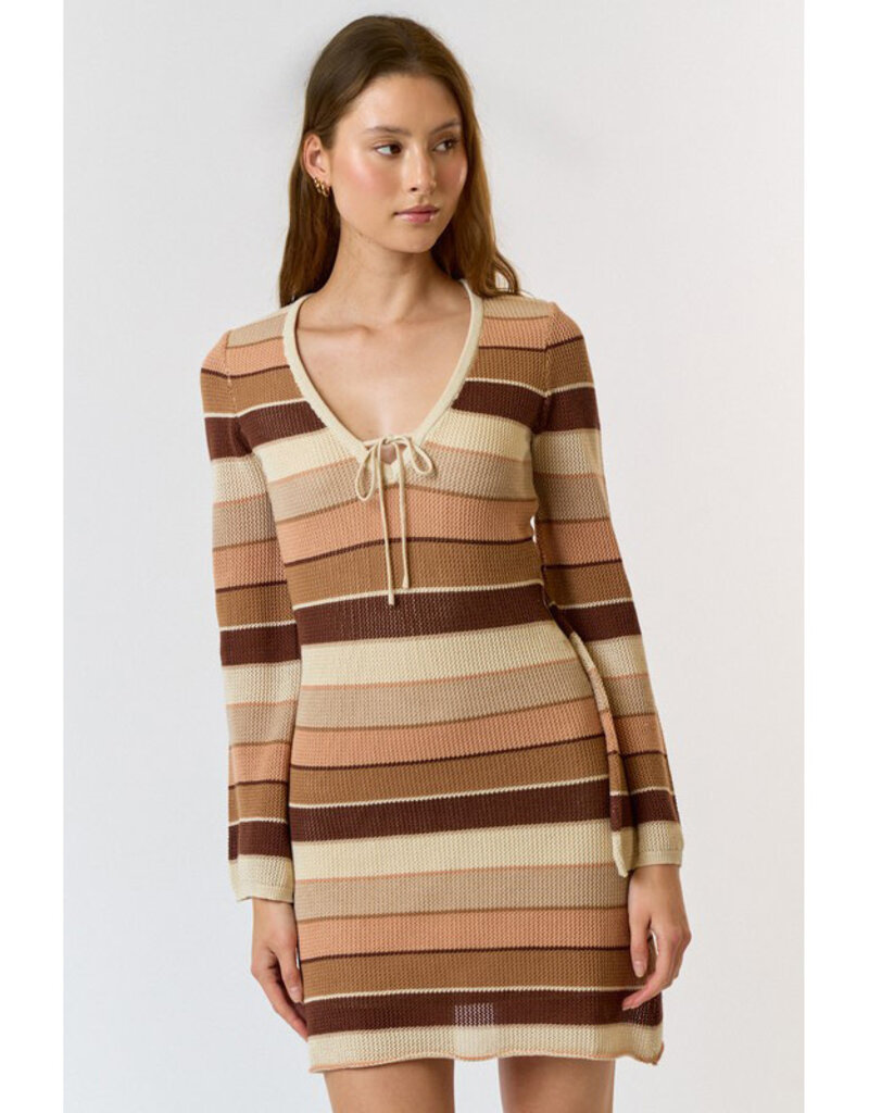 lalavon Stripe Sweater Mini Dress