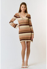 lalavon Stripe Sweater Mini Dress