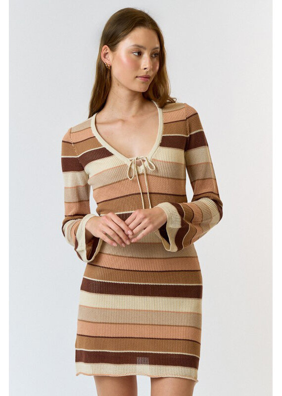 lalavon Stripe Sweater Mini Dress