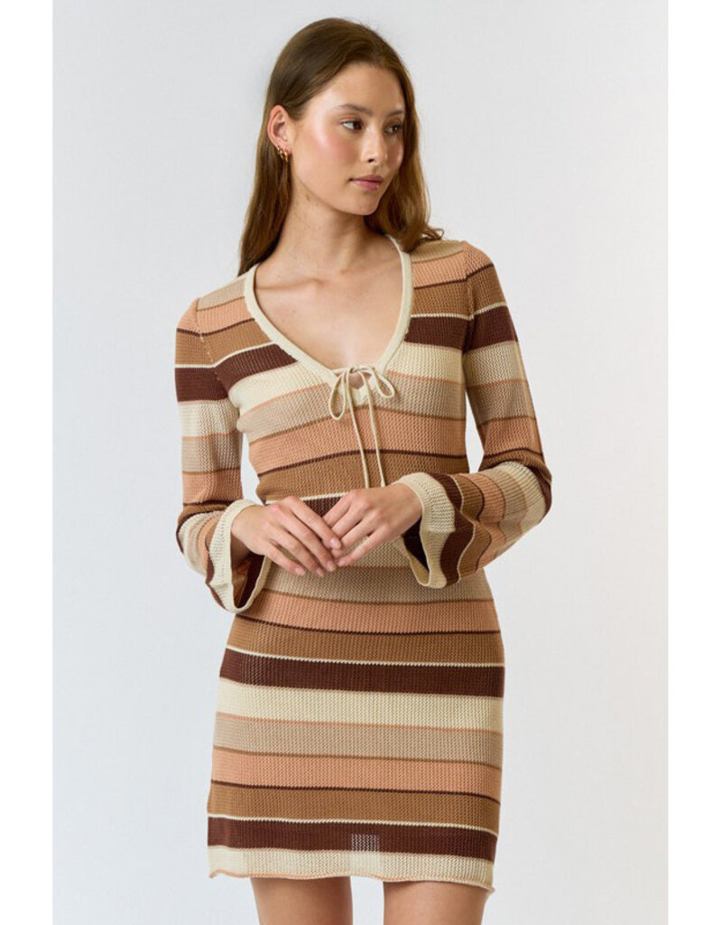 lalavon Stripe Sweater Mini Dress