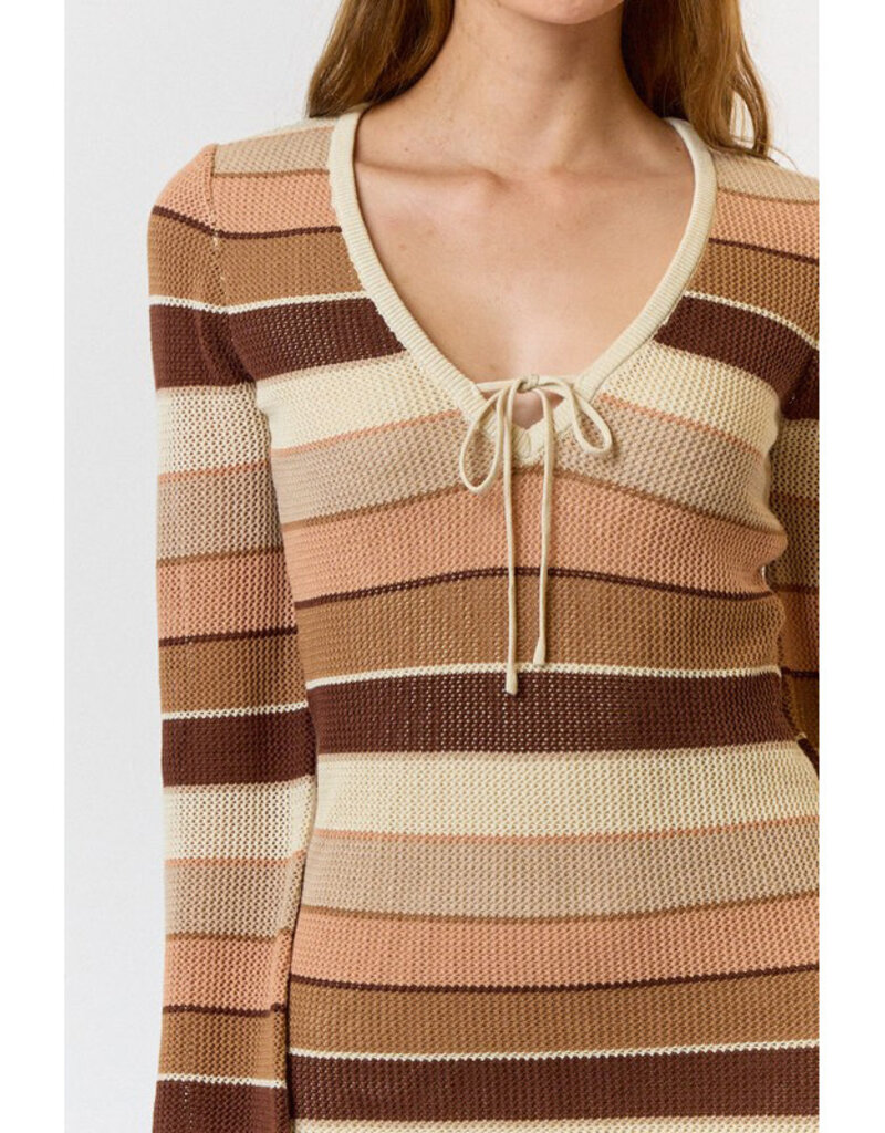 lalavon Stripe Sweater Mini Dress