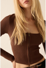 Promesa Ribbed Square Neck Top